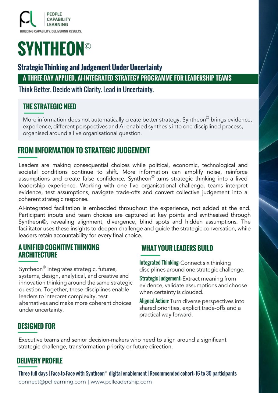 Preview of the Syntheon programme overview document, shown at reduced clarity until the form is submitted